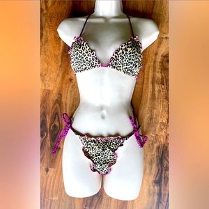 Hipkini 3 pcs bikini leopard print. Size S and M